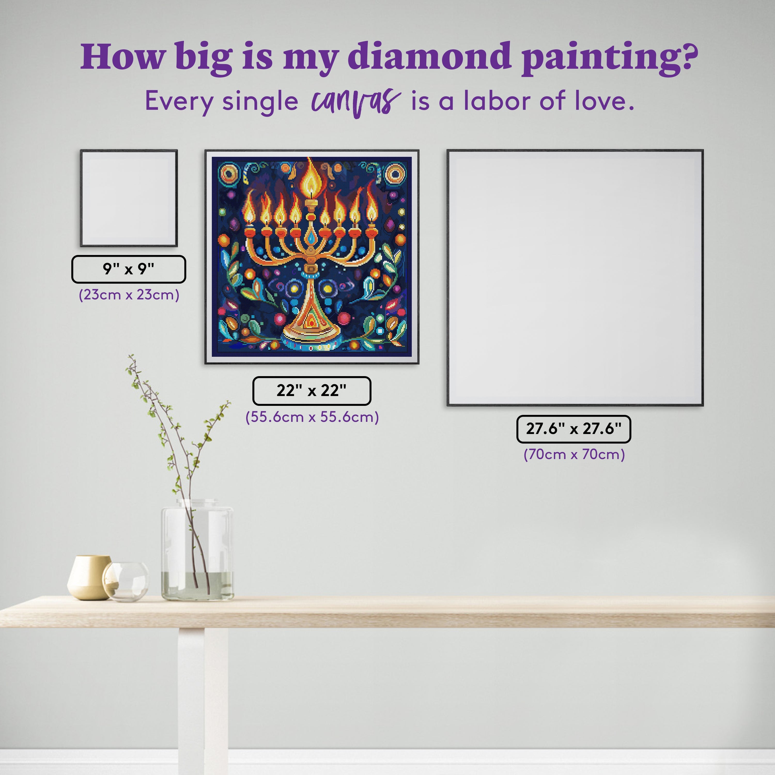 Lighted Menorah – Diamond Art Club