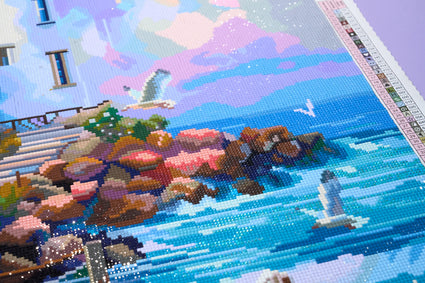Diamond Painting Lighthouse Pathway 25.6" x 34.3" (65cm x 86.7cm) / Square with 95 Colors including 2 ABs and 4 Fairy Dust Diamonds / 91,089