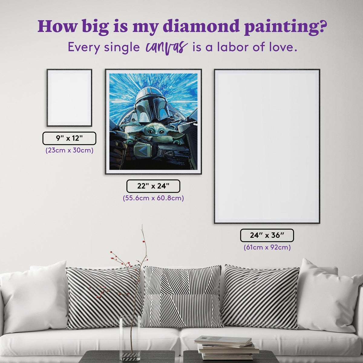 Diamond Painting Lightspeed 22" x 24" (55.6cm x 60.8cm) / Round with 66 Colors including 2 ABs and 1 Frosted Diamond and 3 Fairy Dust Diamonds / 44,642