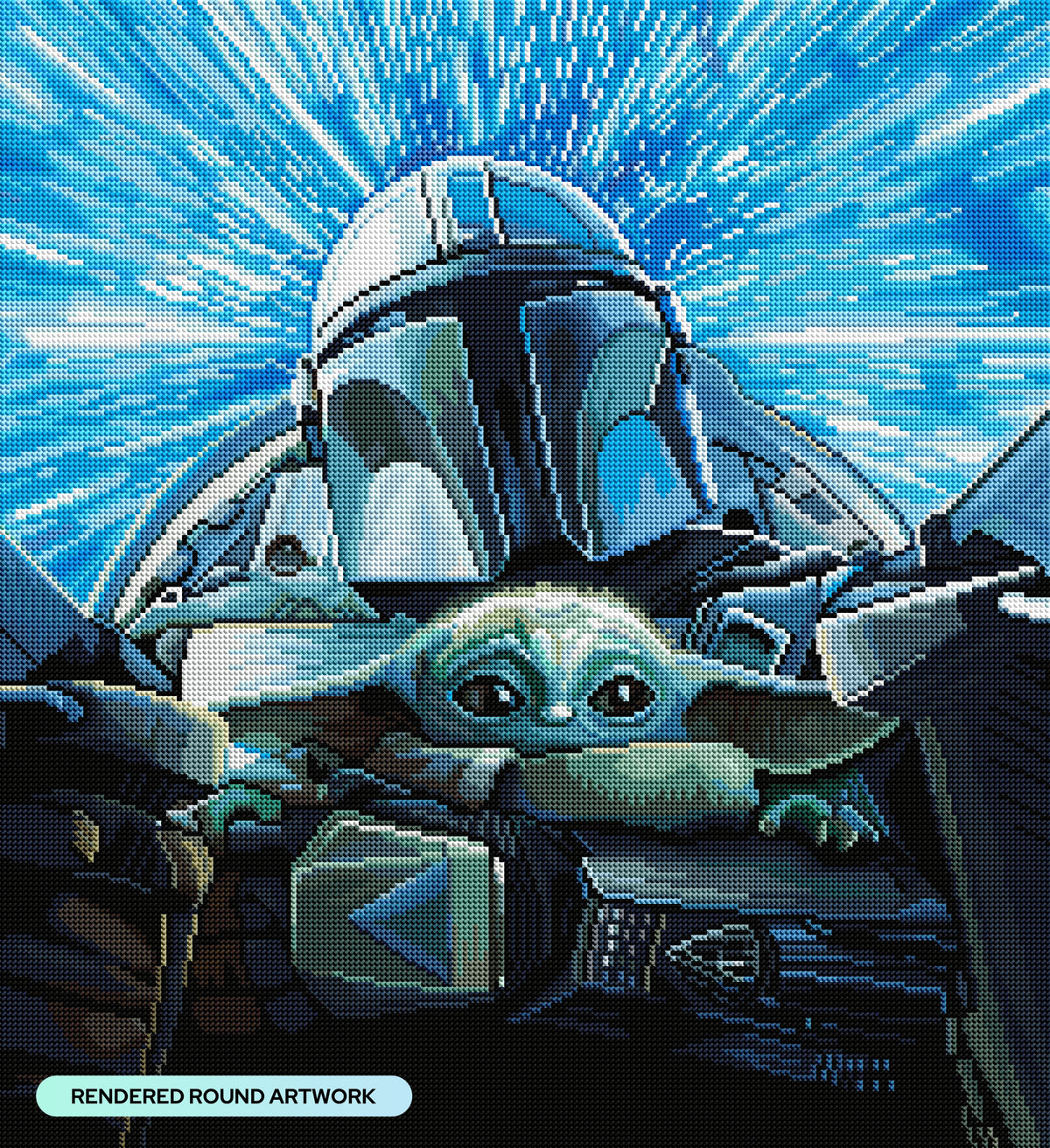 Diamond Painting Lightspeed 22" x 24" (55.6cm x 60.8cm) / Round with 66 Colors including 2 ABs and 1 Frosted Diamond and 3 Fairy Dust Diamonds / 44,642