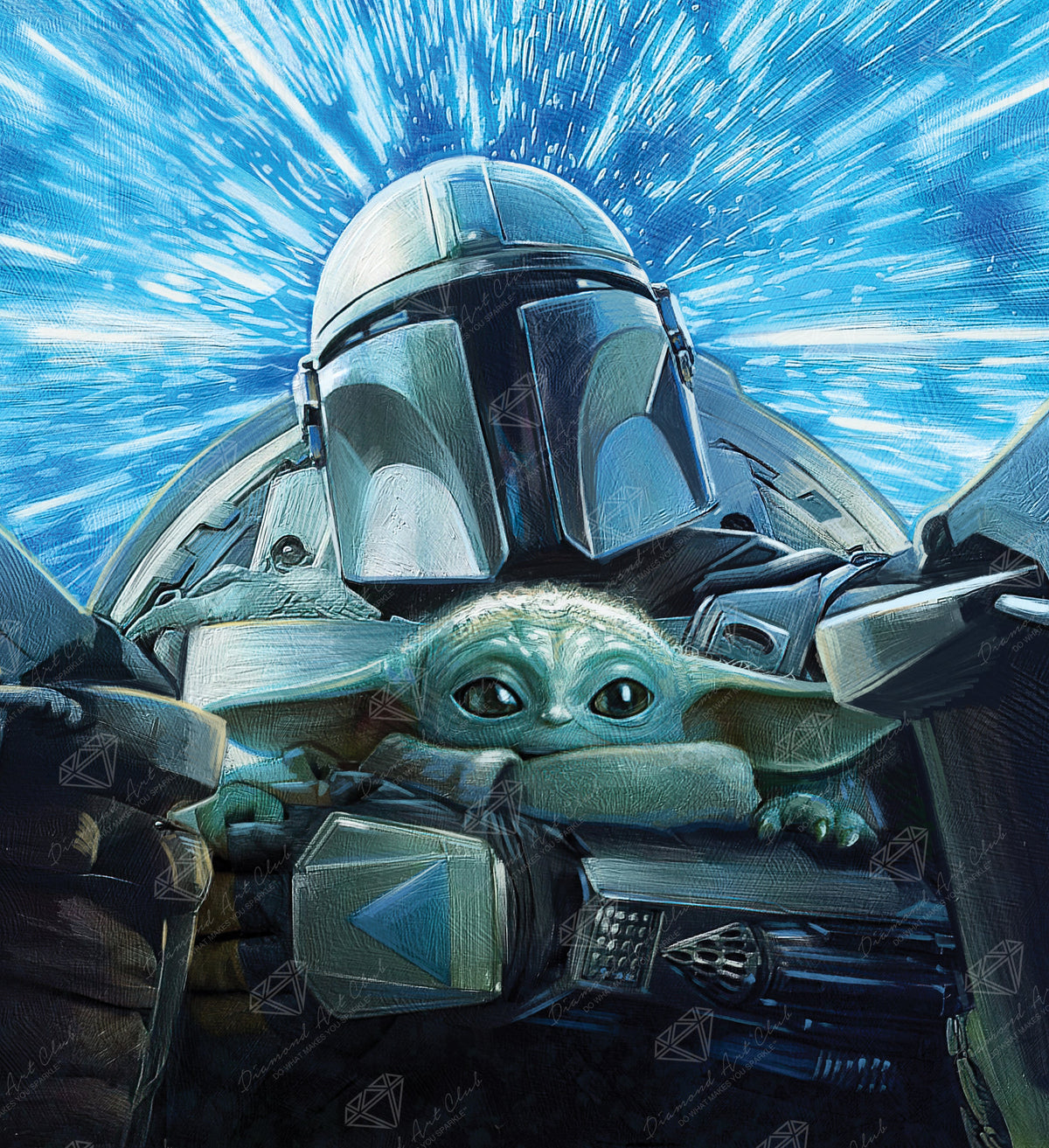 Diamond Painting Lightspeed 22" x 24" (55.6cm x 60.8cm) / Round with 66 Colors including 2 ABs and 1 Frosted Diamond and 3 Fairy Dust Diamonds / 44,642