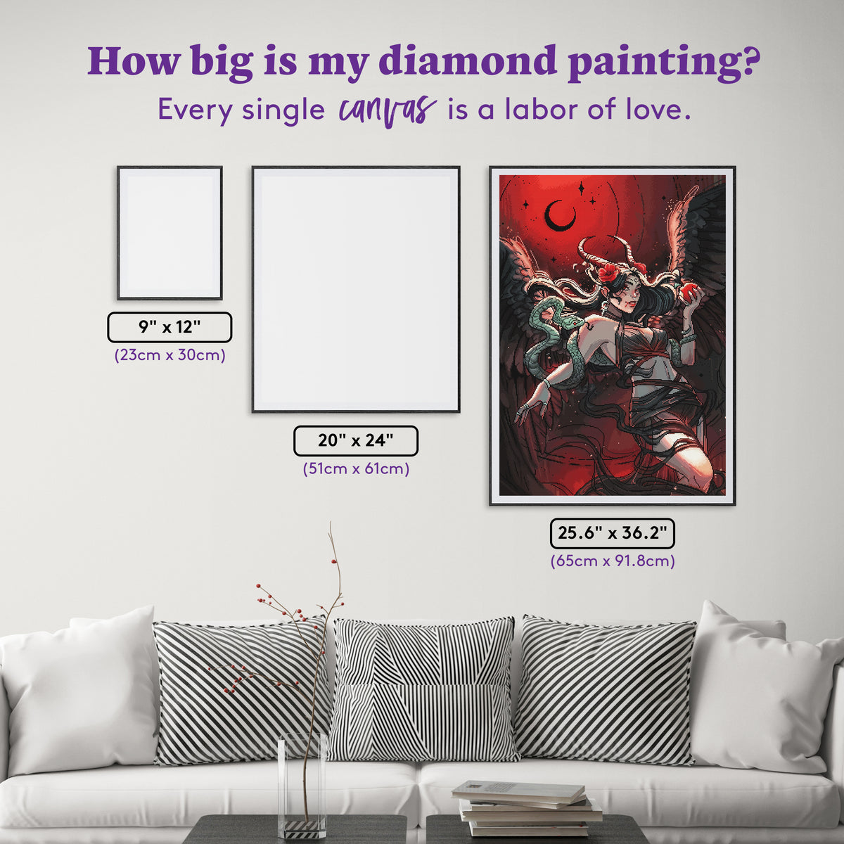 Diamond Painting Lilith 25.6" x 36.2" (65cm x 91.8cm) / Square with 48 Colors including 1 Iridescent Diamond and 1 Special Diamond and 5 Fairy Dust Diamonds / 96,309