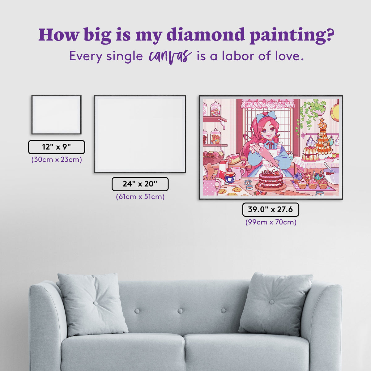 Diamond Painting Little Baker 39" x 27.6" (99cm x 70cm) / Square with 84 Colors including 4 ABs and 5 Fairy Dust Diamonds and 1 Special Diamond / 111,449