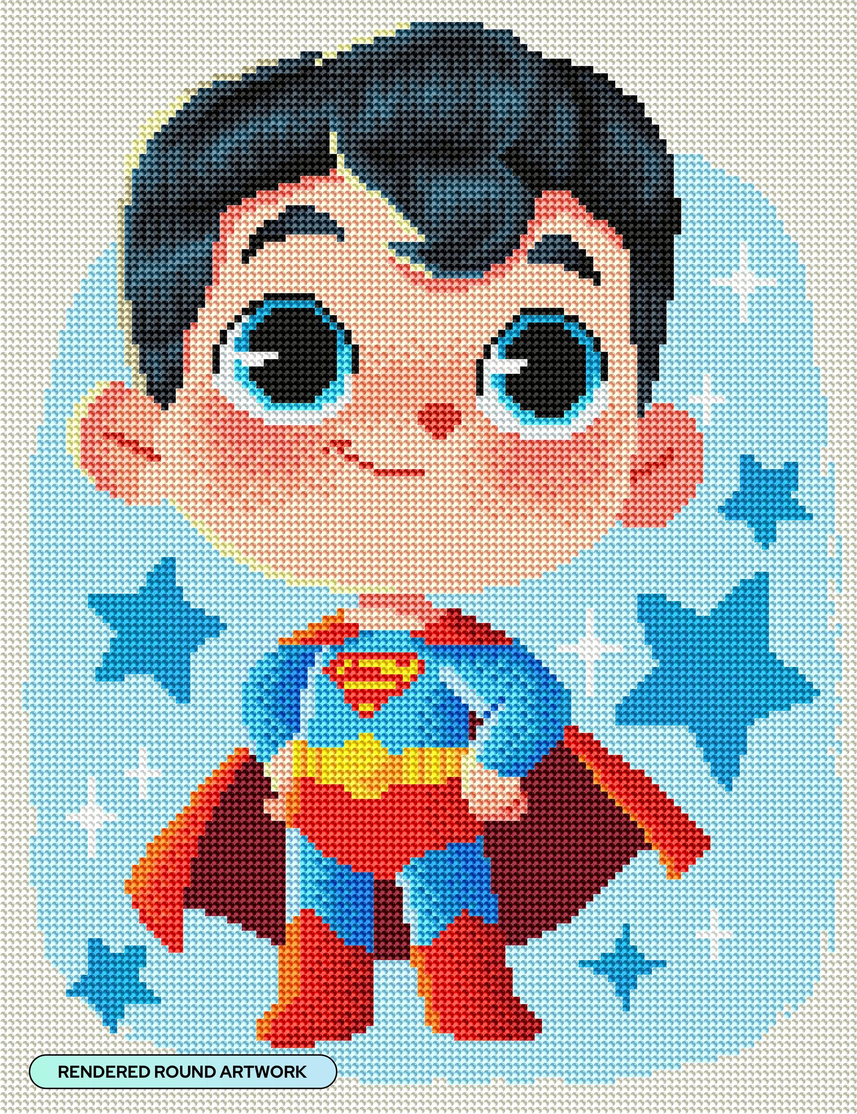Little But Mighty - Superman ダイヤモンドアートキット | Diamond