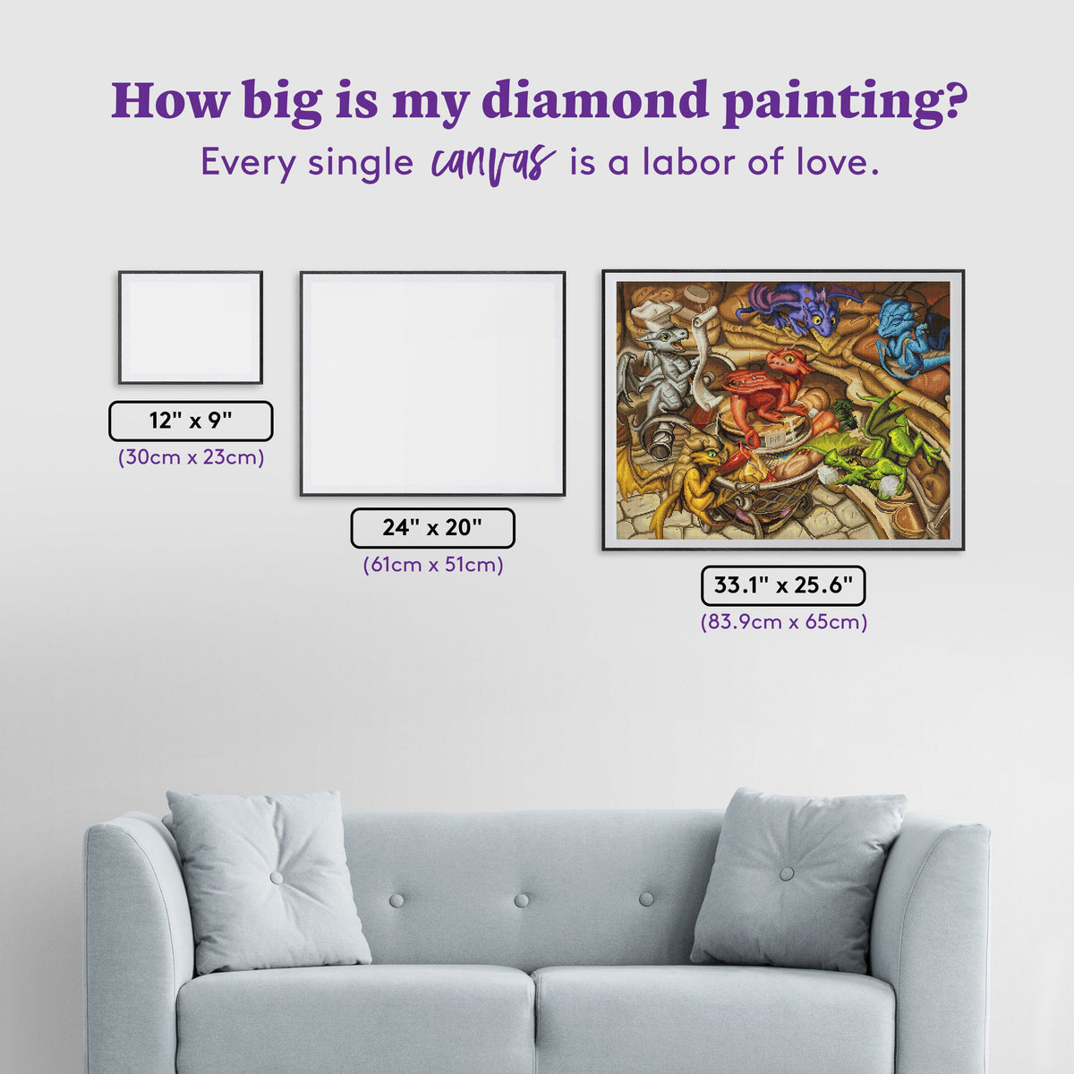 Diamond Painting Little Gatherers 33.1" x 25.6" (83.9cm x 65cm) / Square With 59 Colors Including 1 AB and 5 Fairy Dust Diamonds / 87,957