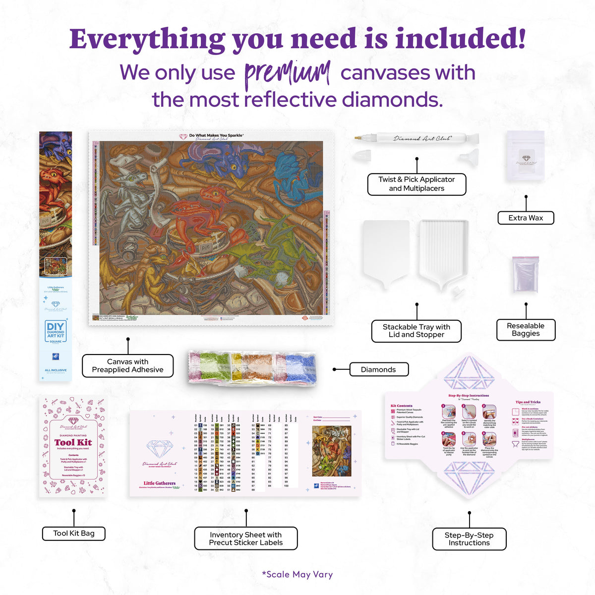 Diamond Painting Little Gatherers 33.1" x 25.6" (83.9cm x 65cm) / Square With 59 Colors Including 1 AB and 5 Fairy Dust Diamonds / 87,957