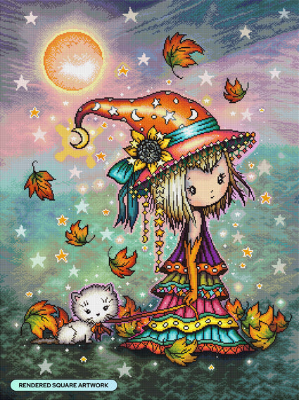 Diamond Painting Little Wanderer 25.6" x 34.3" (65cm x 86.9cm) / Square with 73 Colors including 2 ABs and 4 Fairy Dust Diamonds / 91,089