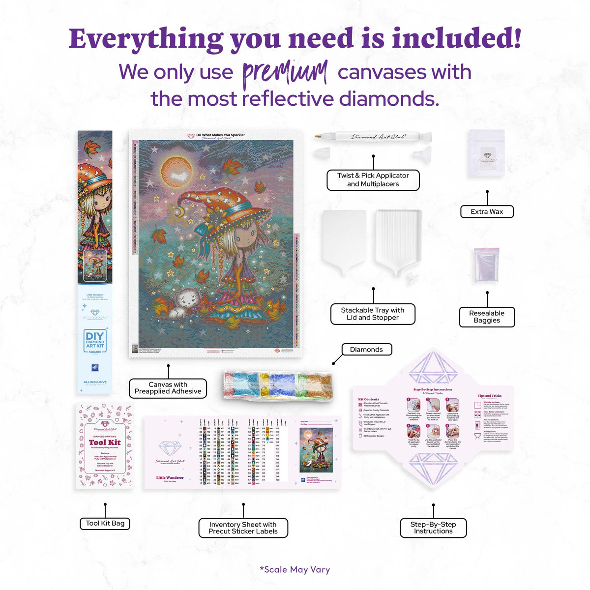 Diamond Painting Little Wanderer 25.6" x 34.3" (65cm x 86.9cm) / Square with 73 Colors including 2 ABs and 4 Fairy Dust Diamonds / 91,089