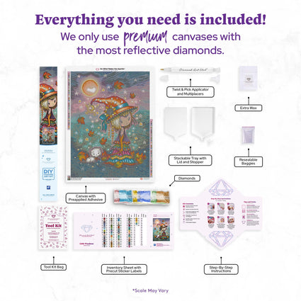 Diamond Painting Little Wanderer 25.6" x 34.3" (65cm x 86.9cm) / Square with 73 Colors including 2 ABs and 4 Fairy Dust Diamonds / 91,089