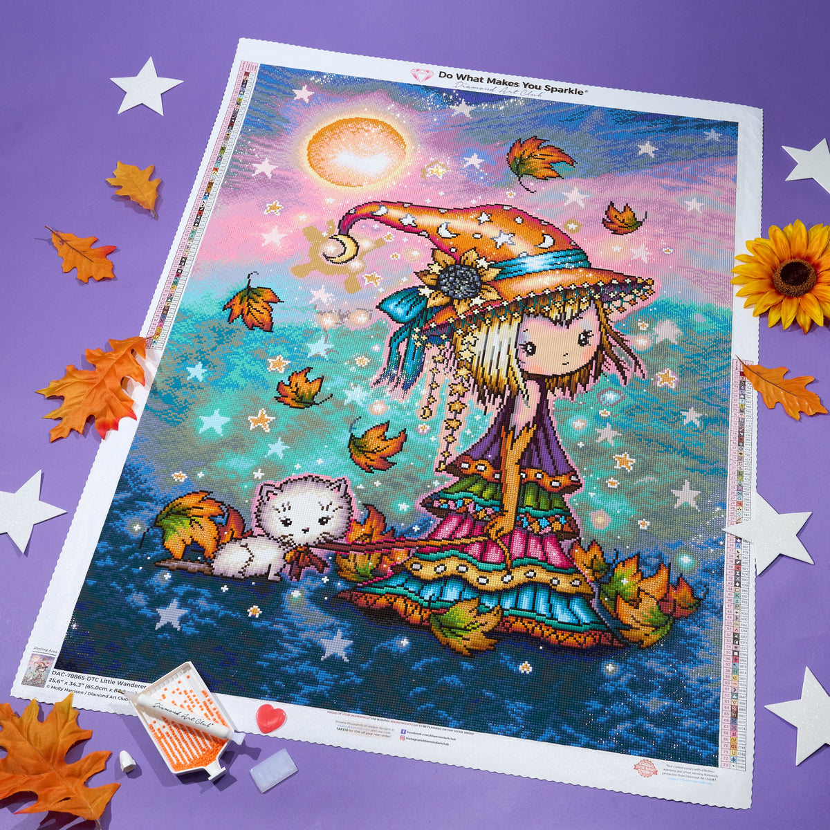 Diamond Painting Little Wanderer 25.6" x 34.3" (65cm x 86.9cm) / Square with 73 Colors including 2 ABs and 4 Fairy Dust Diamonds / 91,089