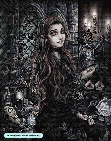 Diamond Painting Liz - The Good Witch 22" x 28" (55.8cm x 70.7cm) / Square with 23 Colors including 2 ABs and 1 Fairy Dust Diamond / 63,616