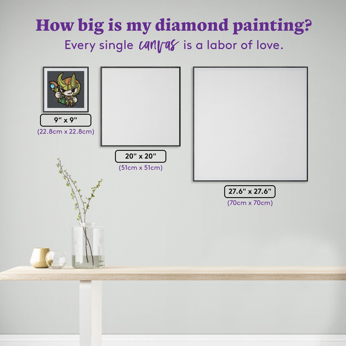 Diamond Painting Loki 9" x 9" (22.8cm x 22.8cm) / Round with 16 Colors including 2 ABs and 1 Iridescent Diamond / 6,889