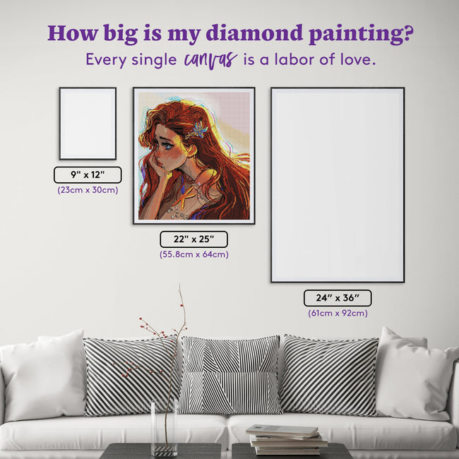Diamond Painting Longing 22" x 25" (55.8cm x 64cm) / Round with 59 Colors including 5 ABs and 3 Fairy Dust Diamonds / 45,372