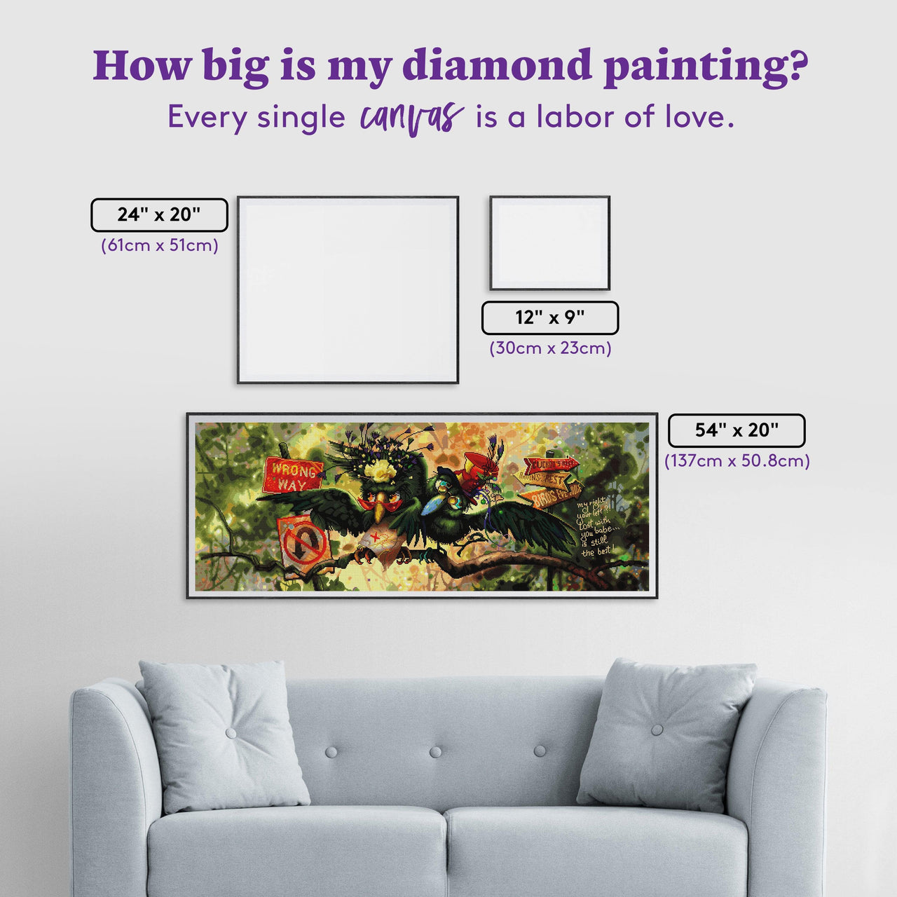 Diamond Painting Lost With You 54" x 20" (137cm x 50.8cm) / Square With 67 Colors Including 4 ABs and 1 Fairy Dust Diamonds / 112,200