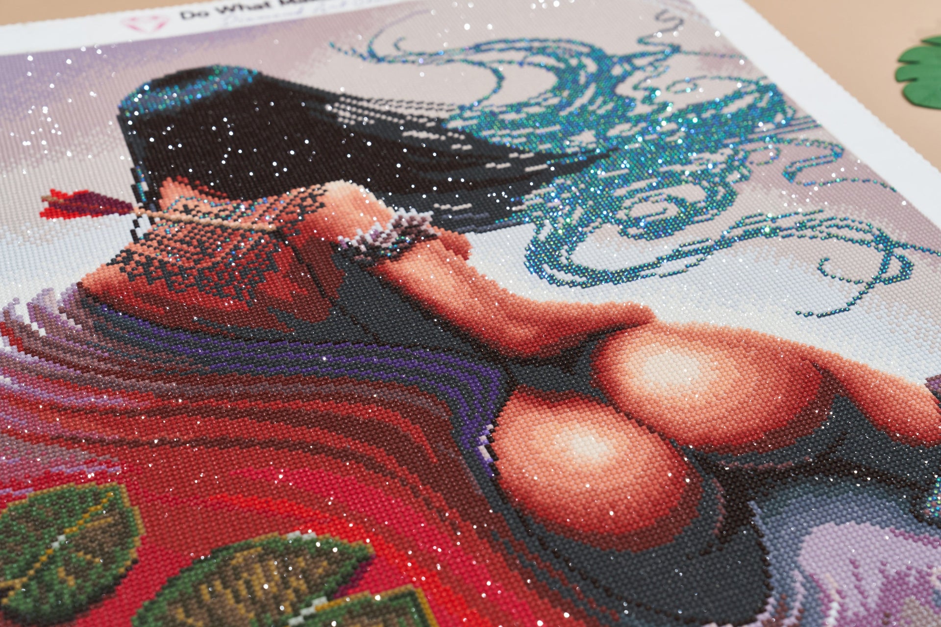 Diamond Painting Lotus 20" x 28" (50.7cm x 70.6cm) / Round with 48 Colors including 2 ABs and 1  Fairy Dust Diamonds / 45,612