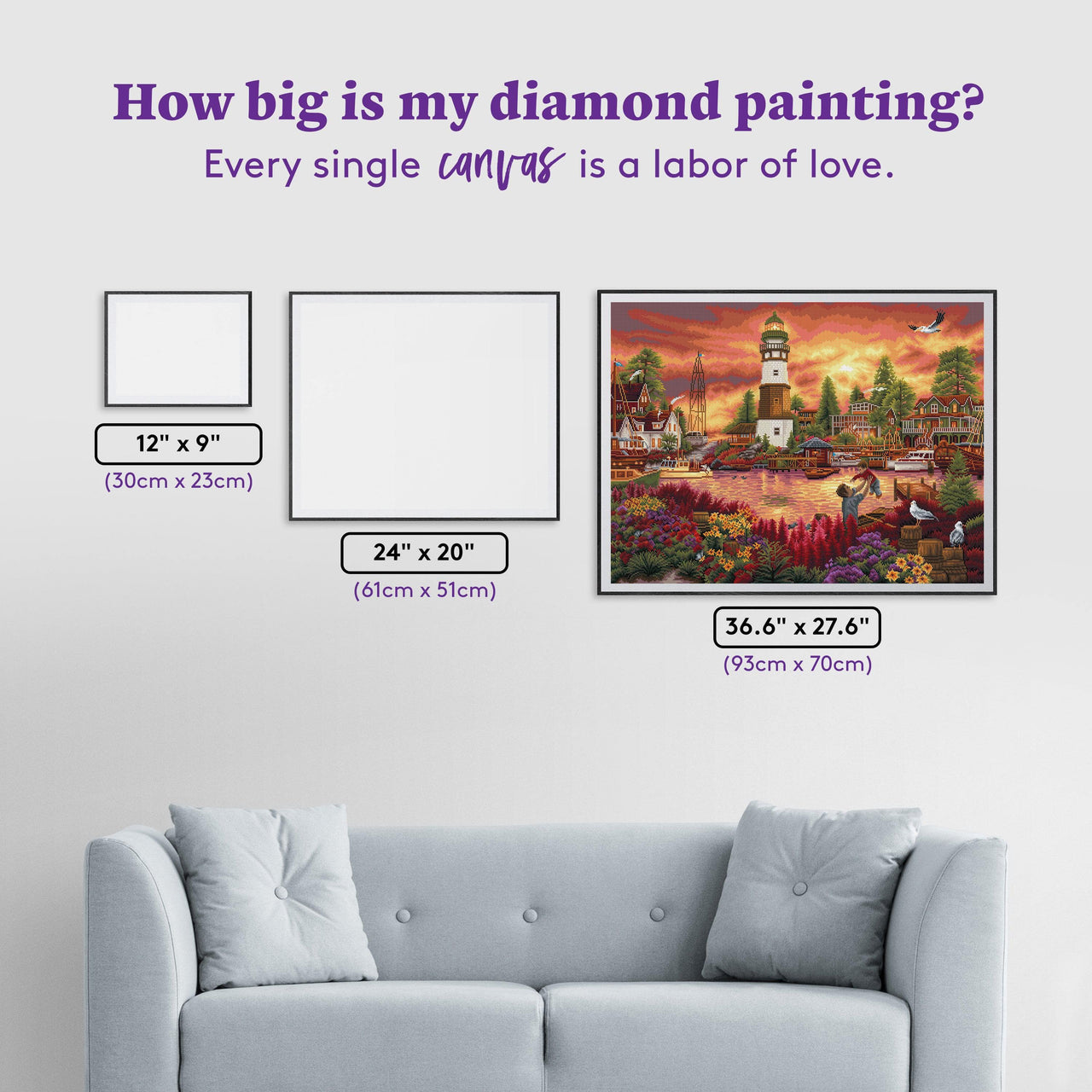 Diamond Painting Love Lifted Me 36.6" x 27.6" (93cm x 70cm) / Square With 60 Colors Including 2 ABs and 2 Fairy Dust Diamonds / 104,813