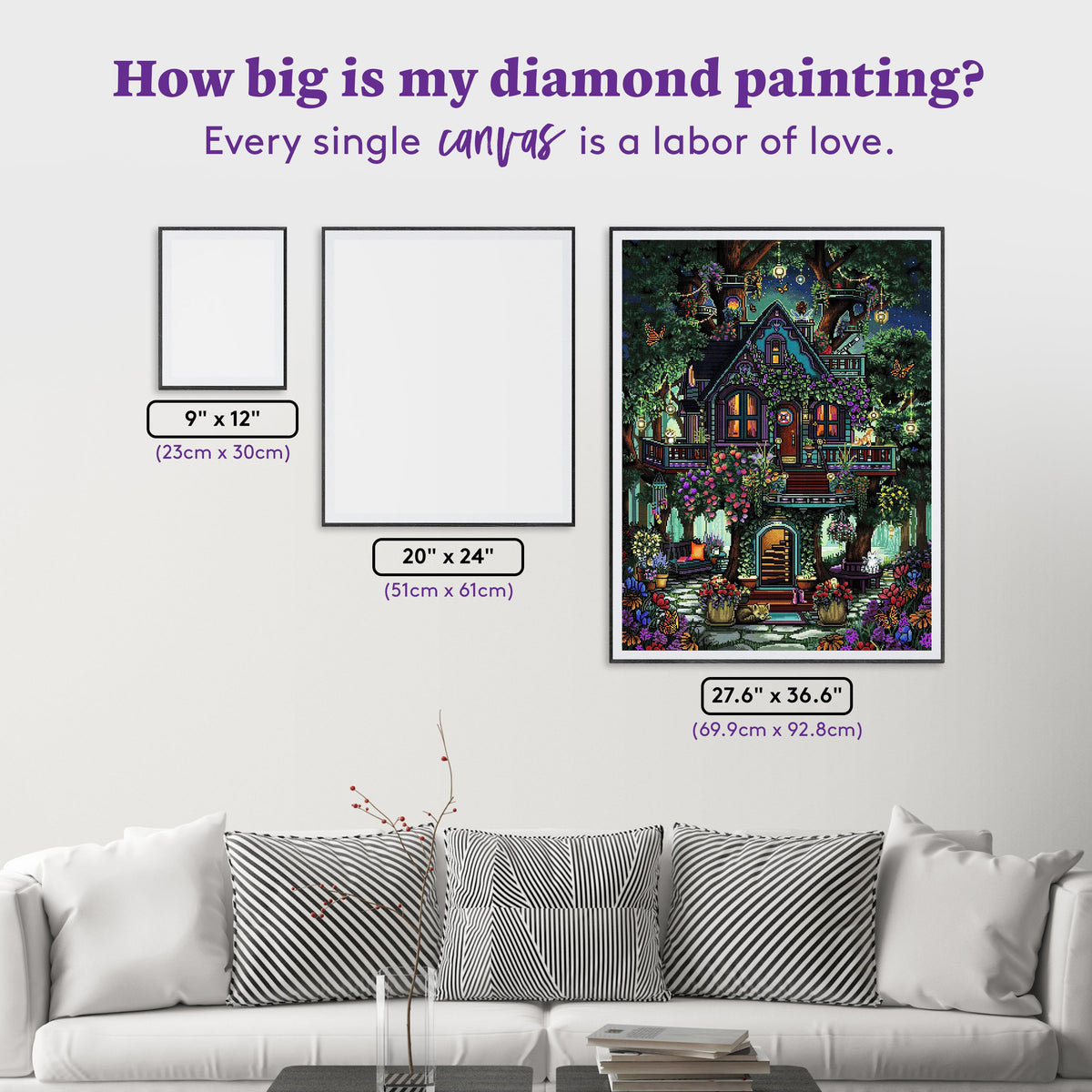 Diamond Painting Love Lives Here 27.6" x 36.6" (69.9cm x 92.8cm) / Square with 100 Colors including 2 ABs and 1 Frosted Diamond and 3 Fairy Dust Diamonds / 104,813