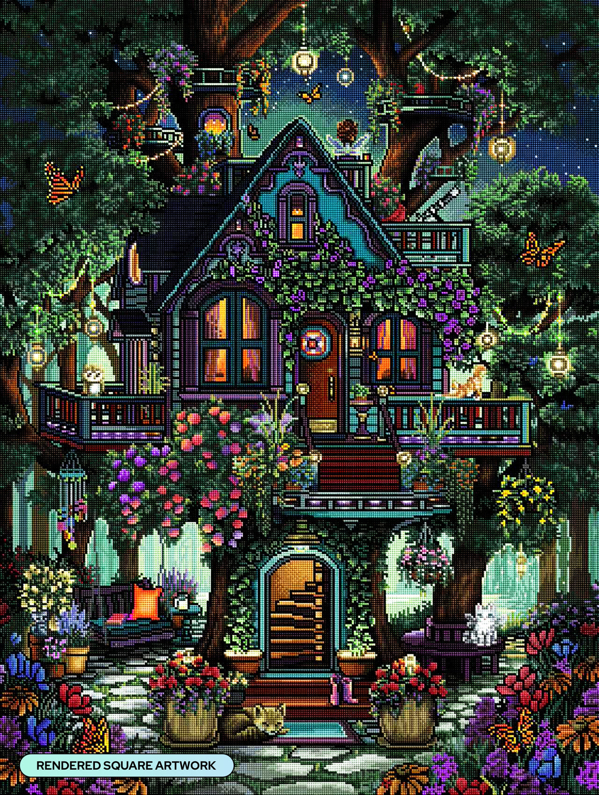 Diamond Painting Love Lives Here 27.6" x 36.6" (69.9cm x 92.8cm) / Square with 100 Colors including 2 ABs and 1 Frosted Diamond and 3 Fairy Dust Diamonds / 104,813