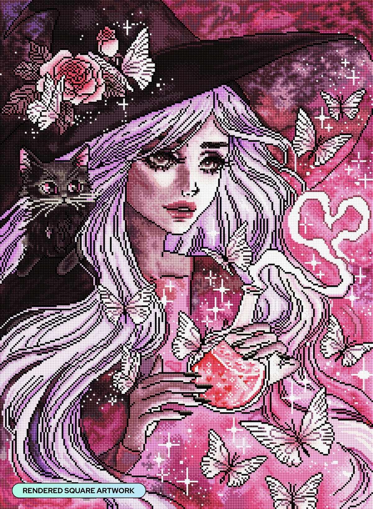 Diamond Painting Love Potion 22" x 30" (55.8cm x 75.9cm) / Square with 49 Colors including 2 ABs and 3 Fairy Dust Diamonds / 68,320
