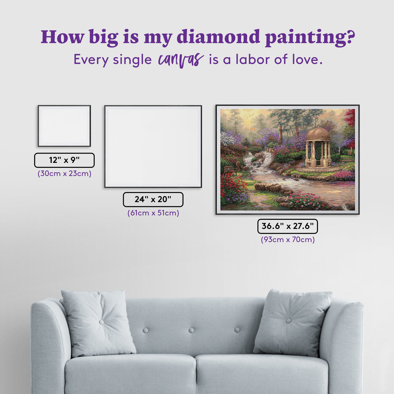Diamond Painting Love's Infinity Garden 36.6" x 27.6" (93cm x 70cm) / Square with 56 Colors including 5 ABs and 1 Fairy Dust Diamond / 104,813