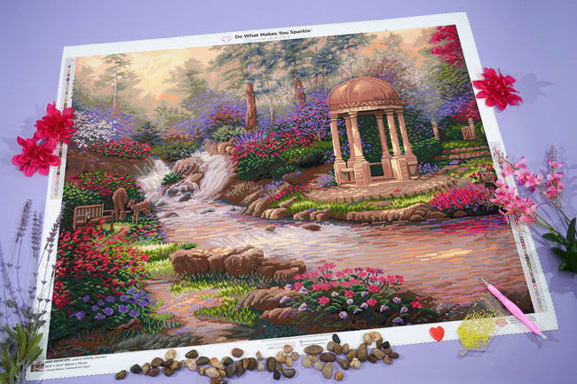 Diamond Painting Love's Infinity Garden 36.6" x 27.6" (93cm x 70cm) / Square with 56 Colors including 5 ABs and 1 Fairy Dust Diamond / 104,813