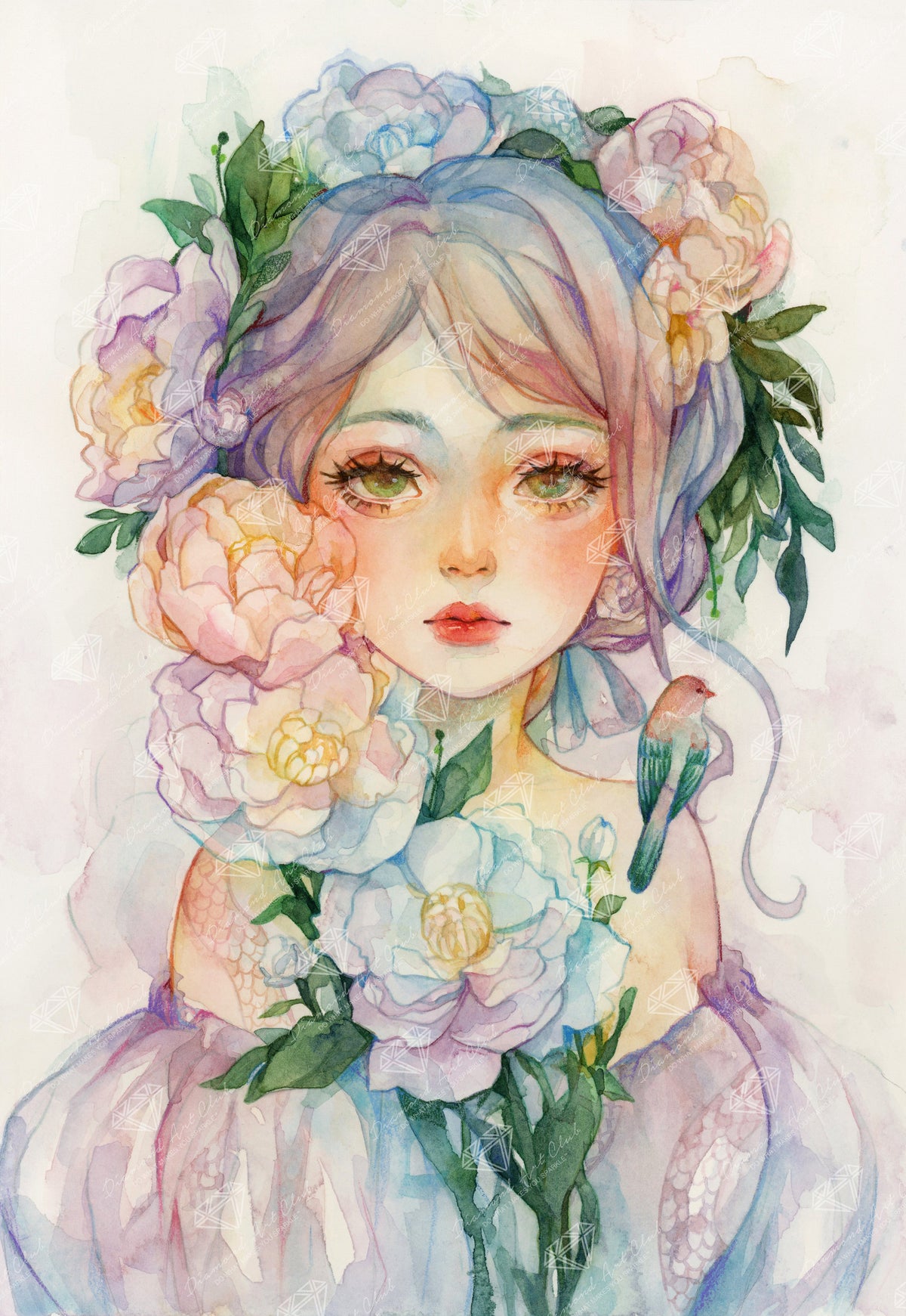 Diamond Painting Love, Tessie 22" x 32" (55.8cm x 80.9cm) / Square with 100 Colors including 1 AB and 3 Fairy Dust Diamonds / 72,800