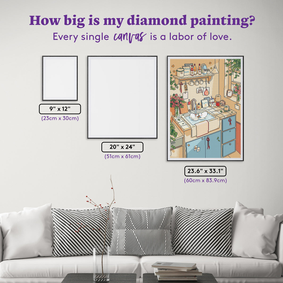 Diamond Painting Lovebirds 23.6" x 33.1" (60cm x 83.9cm) / Square With 57 Colors Including 2 ABs and 5 Fairy Dust Diamonds / 81,217