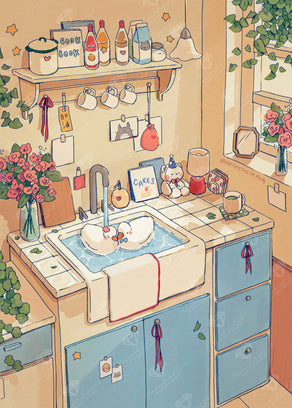 Diamond Painting Lovebirds 23.6" x 33.1" (60cm x 83.9cm) / Square With 57 Colors Including 2 ABs and 5 Fairy Dust Diamonds / 81,217