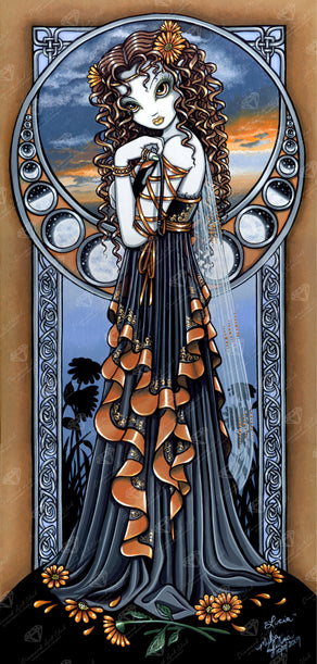 Diamond Painting Lucia 22" x 46" (55.8cm x 116.8cm) / Square with 60 Colors including 1 AB and 1 Electro Diamond and 2 Fairy Dust Diamonds / 105,056