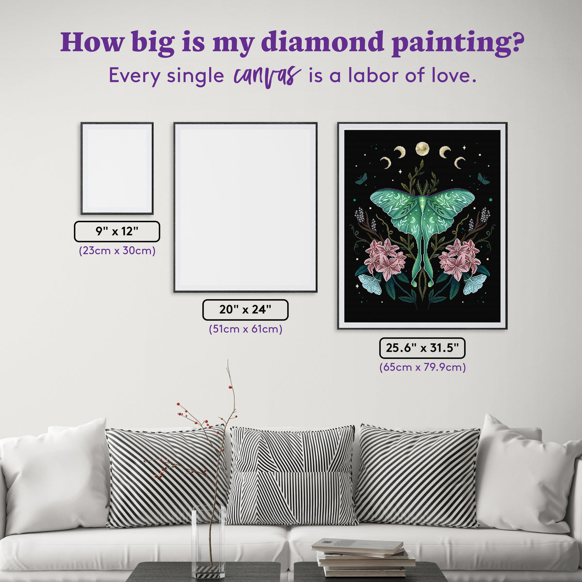 Diamond Painting Luna and Rhododendron 25.6" x 31.5" (65cm x 79.9cm) / Square with 51 Colors including 2 ABs and 2 Iridescent Diamonds and 2 Fairy Dust Diamonds / 83,781