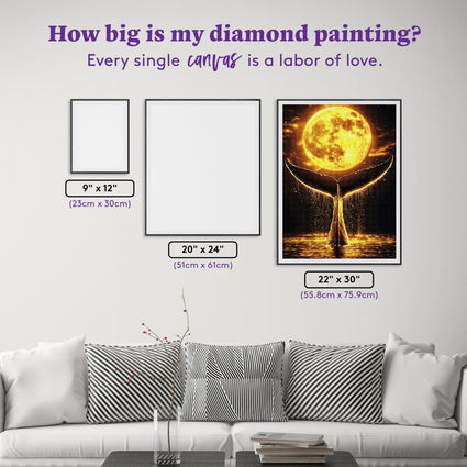 Diamond Painting Lunar Dive 22" x 30" (55.8cm x 75.9cm) / Square with 26 Colors including 1 Iridescent Diamond and 2 Fairy Dust Diamonds / 68,320