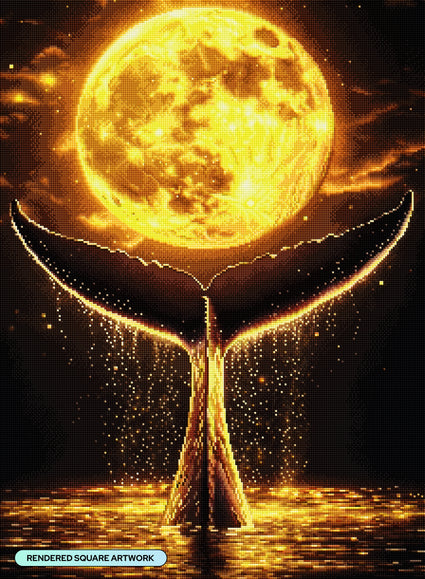 Diamond Painting Lunar Dive 22" x 30" (55.8cm x 75.9cm) / Square with 26 Colors including 1 Iridescent Diamond and 2 Fairy Dust Diamonds / 68,320