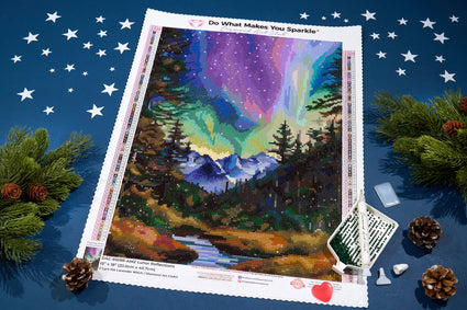 Diamond Painting Lunar Reflections 13" x 18" (33cm x 45.7cm) / Round with 79 Colors including 3 ABs and 3 Fairy Dust Diamonds / 19,920