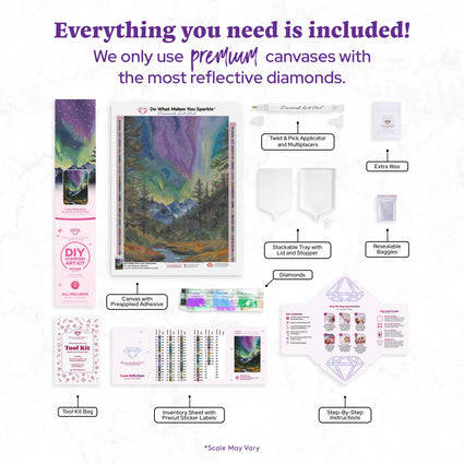 Diamond Painting Lunar Reflections 13" x 18" (33cm x 45.7cm) / Round with 79 Colors including 3 ABs and 3 Fairy Dust Diamonds / 19,920