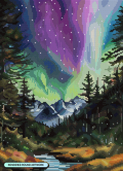 Diamond Painting Lunar Reflections 13" x 18" (33cm x 45.7cm) / Round with 79 Colors including 3 ABs and 3 Fairy Dust Diamonds / 19,920