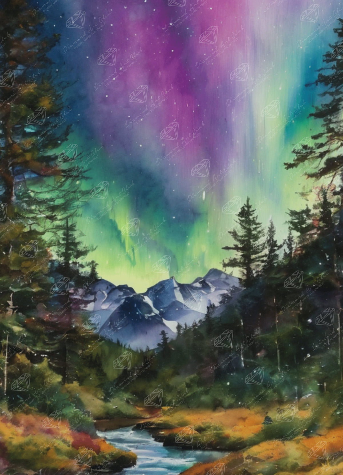 Diamond Painting Lunar Reflections 13" x 18" (33cm x 45.7cm) / Round with 79 Colors including 3 ABs and 3 Fairy Dust Diamonds / 19,920