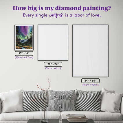 Diamond Painting Lunar Reflections 13" x 18" (33cm x 45.7cm) / Round with 79 Colors including 3 ABs and 3 Fairy Dust Diamonds / 19,920