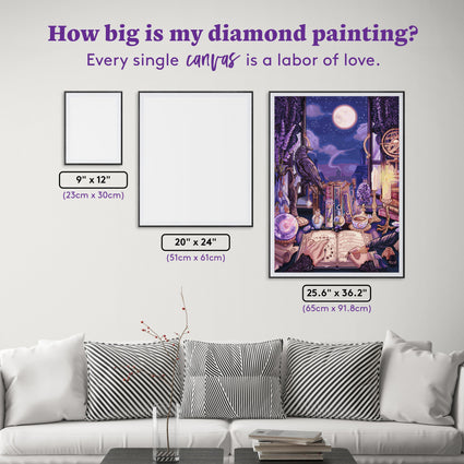 Diamond Painting Lunar Witch's Lair 25.6" x 36.2" (65cm x 91.8cm) / Square with 53 Colors including 3 ABs and 2 Fairy Dust Diamonds / 96,309