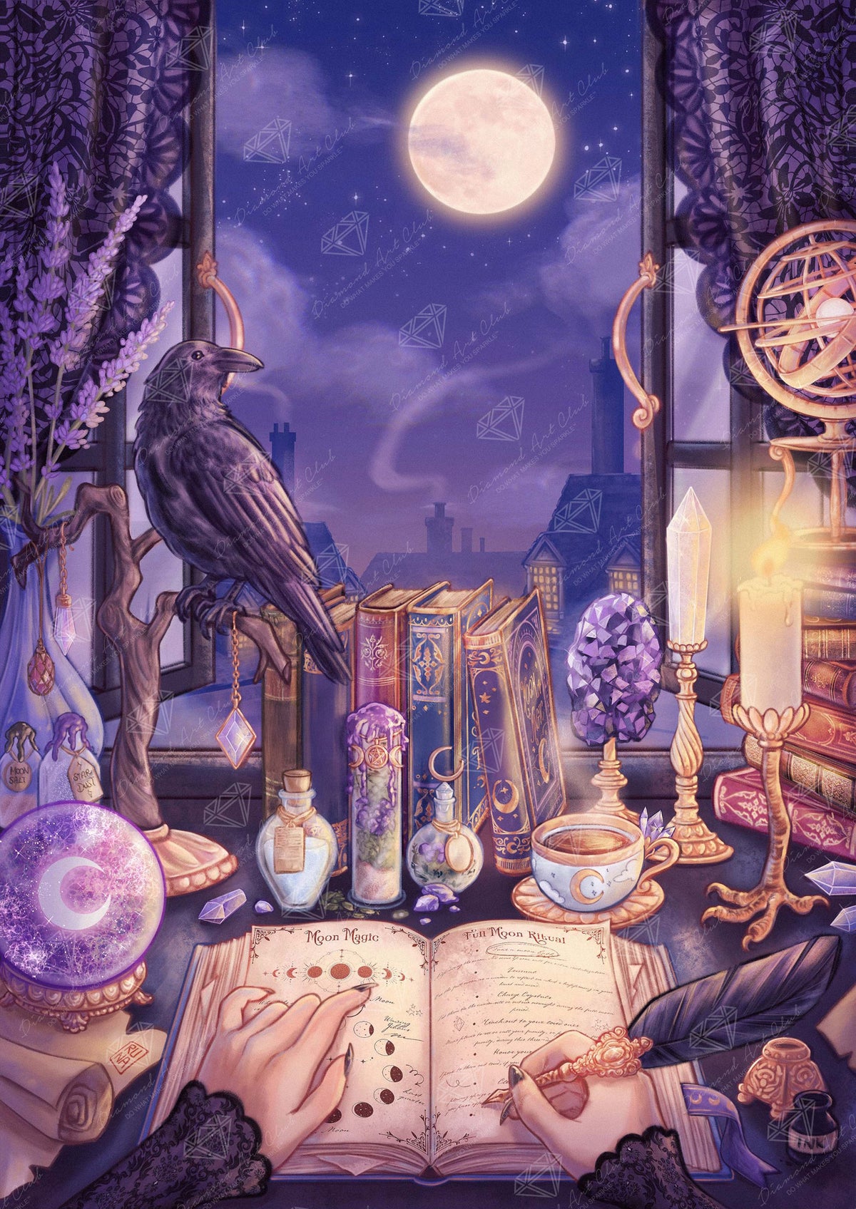 Diamond Painting Lunar Witch's Lair 25.6" x 36.2" (65cm x 91.8cm) / Square with 53 Colors including 3 ABs and 2 Fairy Dust Diamonds / 96,309