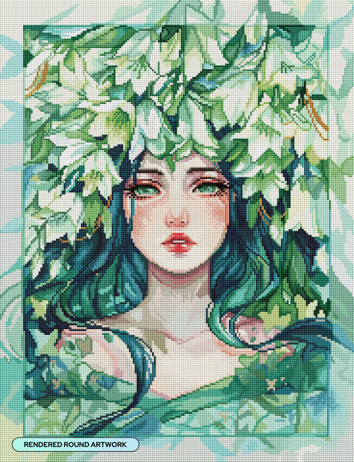 Diamond Painting Luntian 20" x 26" (50.6cm x 66cm) / Round with 71 Colors including 1 AB and 3 Fairy Dust Diamonds / 44,160