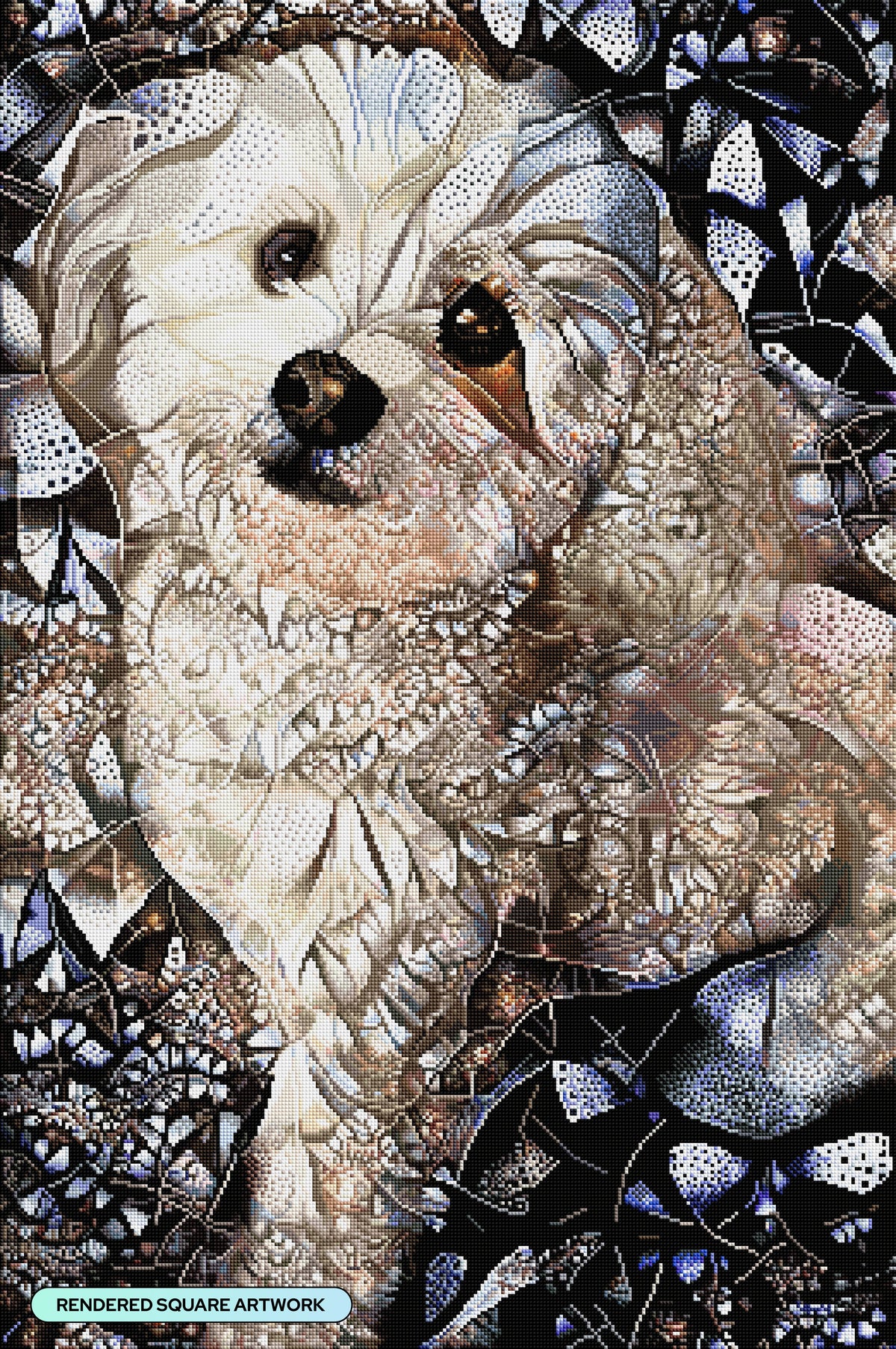 Diamond Painting Mackensie the Morkipoo 25.6" x 38.6" (65cm x 97.8cm) / Square with 63 Colors including 3 ABs and 2 Fairy Dust Diamonds / 102,573