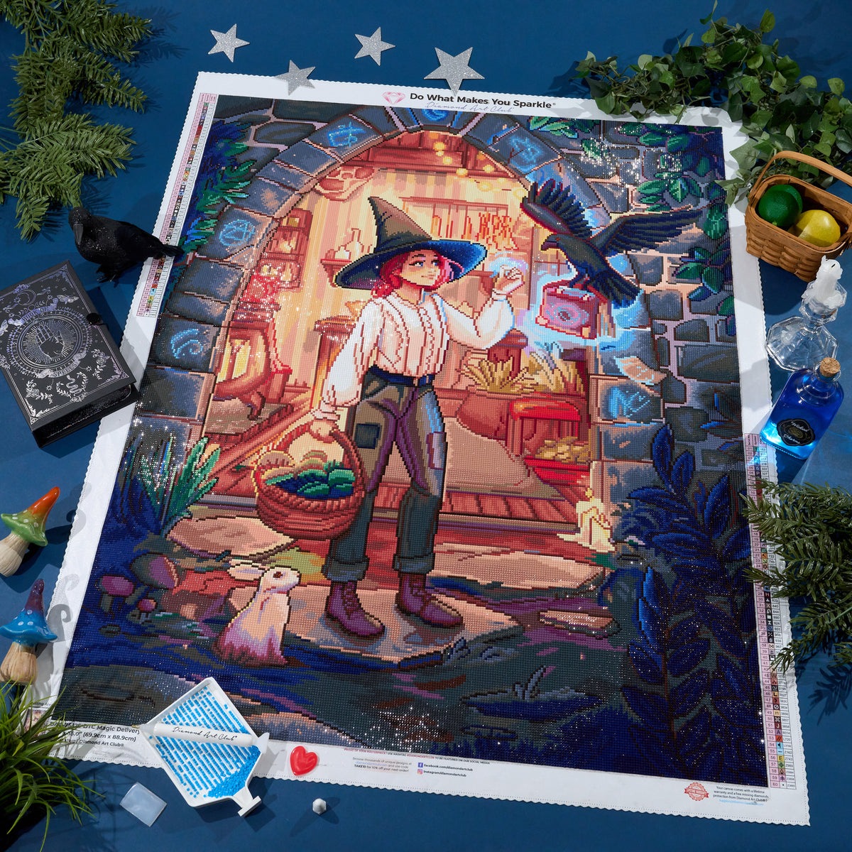 Diamond Painting Magic Delivery 27.6" x 35" (69.9cm x 88.9cm) / Square with 60 Colors including 2 Iridescent Diamonds and 6 Fairy Dust Diamonds / 100,317