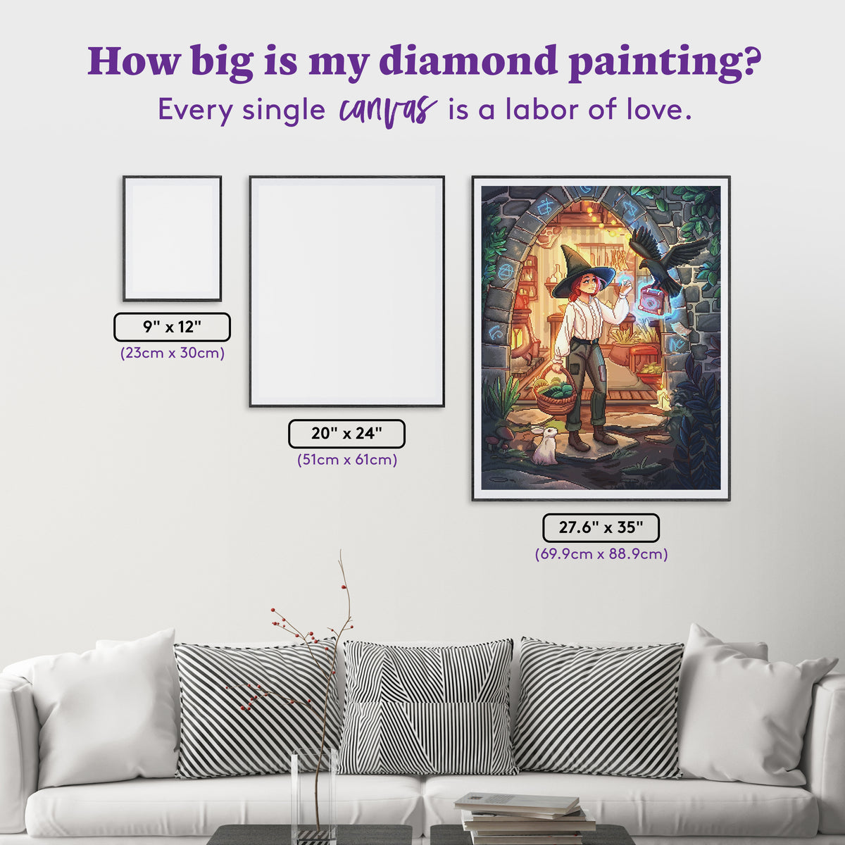 Diamond Painting Magic Delivery 27.6" x 35" (69.9cm x 88.9cm) / Square with 60 Colors including 2 Iridescent Diamonds and 6 Fairy Dust Diamonds / 100,317
