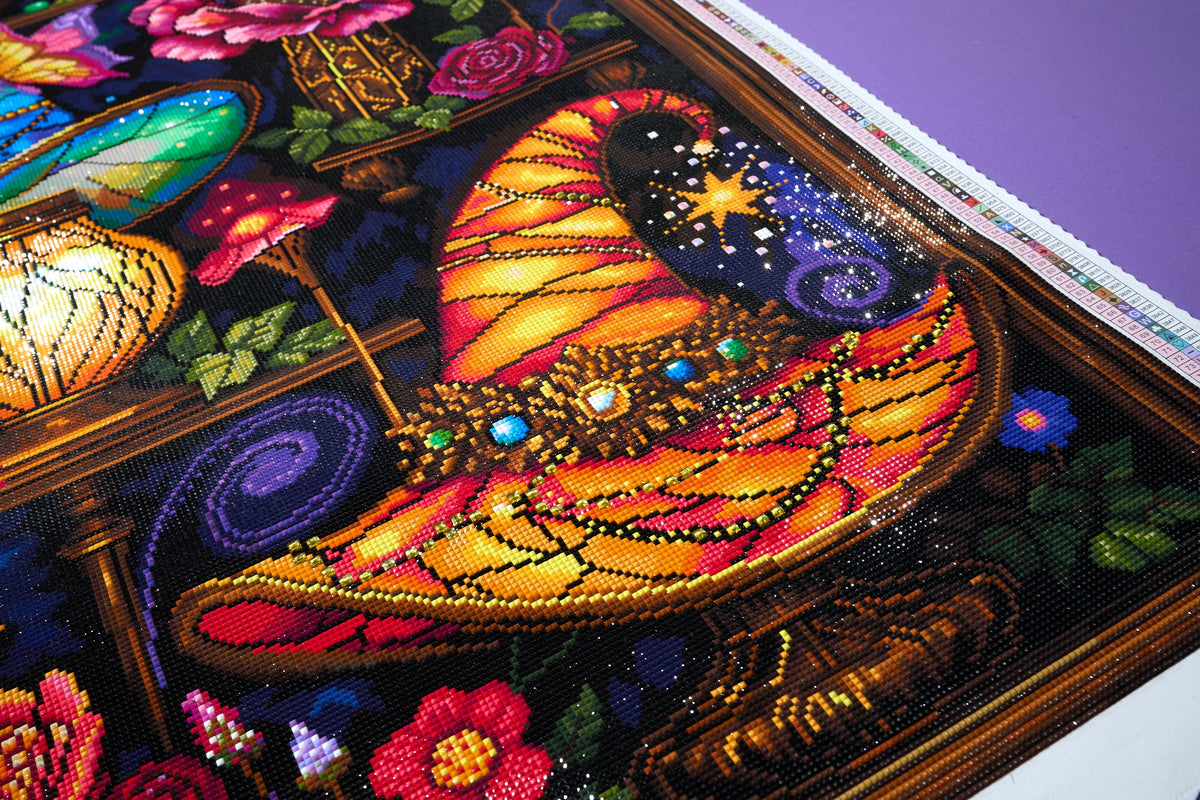 Diamond Painting Magic Hats 25.6" x 61.4" (65cm x 155.8cm) / Square With 88 Colors Including 3 ABs and 2 Special Diamonds and 9 Fairy Dust Diamonds / 163,386