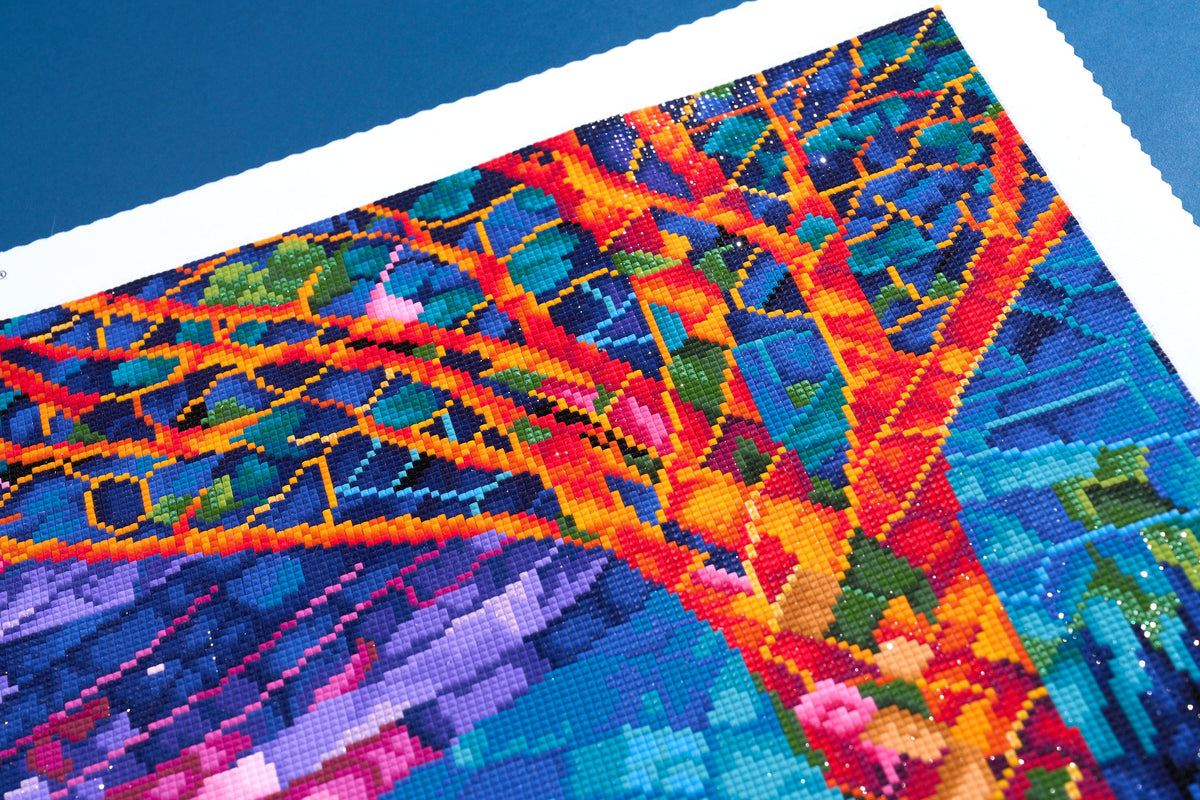 Diamond Painting Magic Land Mosaic Landscape 35.4" x 27.6" (89.9cm x 69.9cm) / Square with 56 Colors including 1 AB and 1 Frosted Diamond and 4 Fairy Dust Diamonds / 101,441