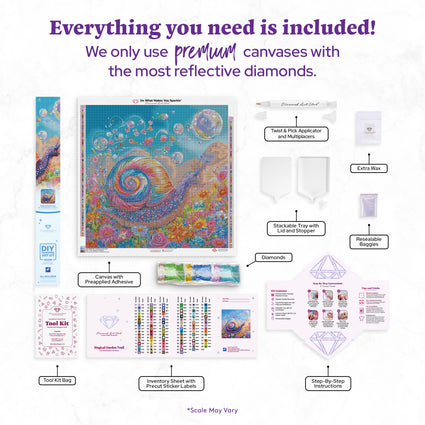 Diamond Painting Magical Garden Trail 27.6" x 27.6" (69.9cm x 69.9cm) / Square with 99 Colors including 5 ABs and 3 Fairy Dust Diamonds / 78,961