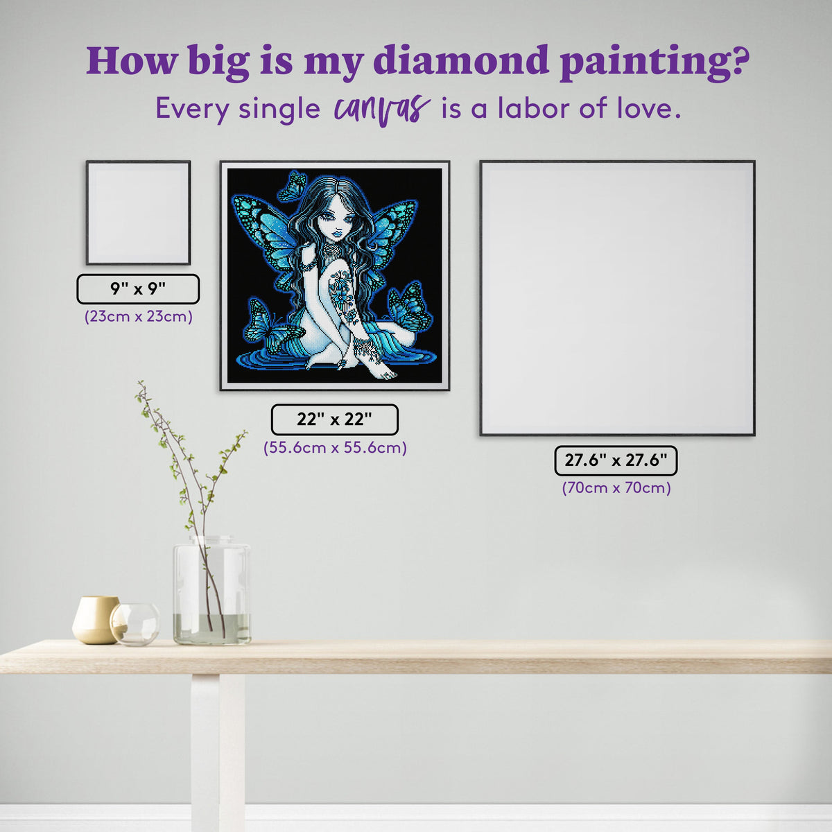 Diamond Painting Maia 22" x 22" (55.6cm x 55.6cm) / Round with 23 Colors including 1 Iridescent Diamond and 2 Fairy Dust Diamonds / 40,804