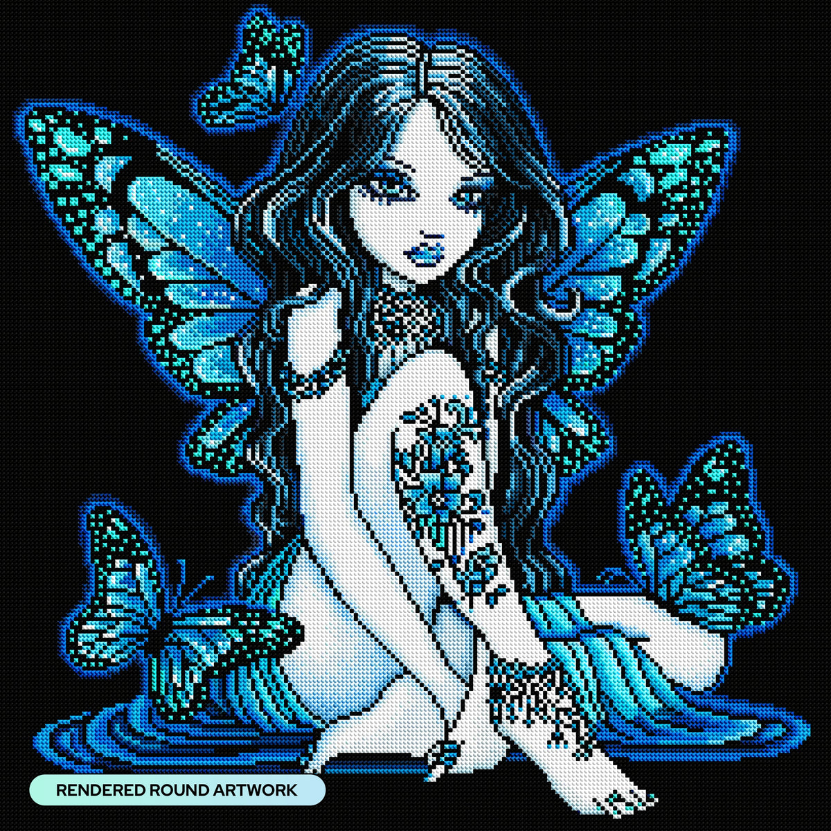 Diamond Painting Maia 22" x 22" (55.6cm x 55.6cm) / Round with 23 Colors including 1 Iridescent Diamond and 2 Fairy Dust Diamonds / 40,804