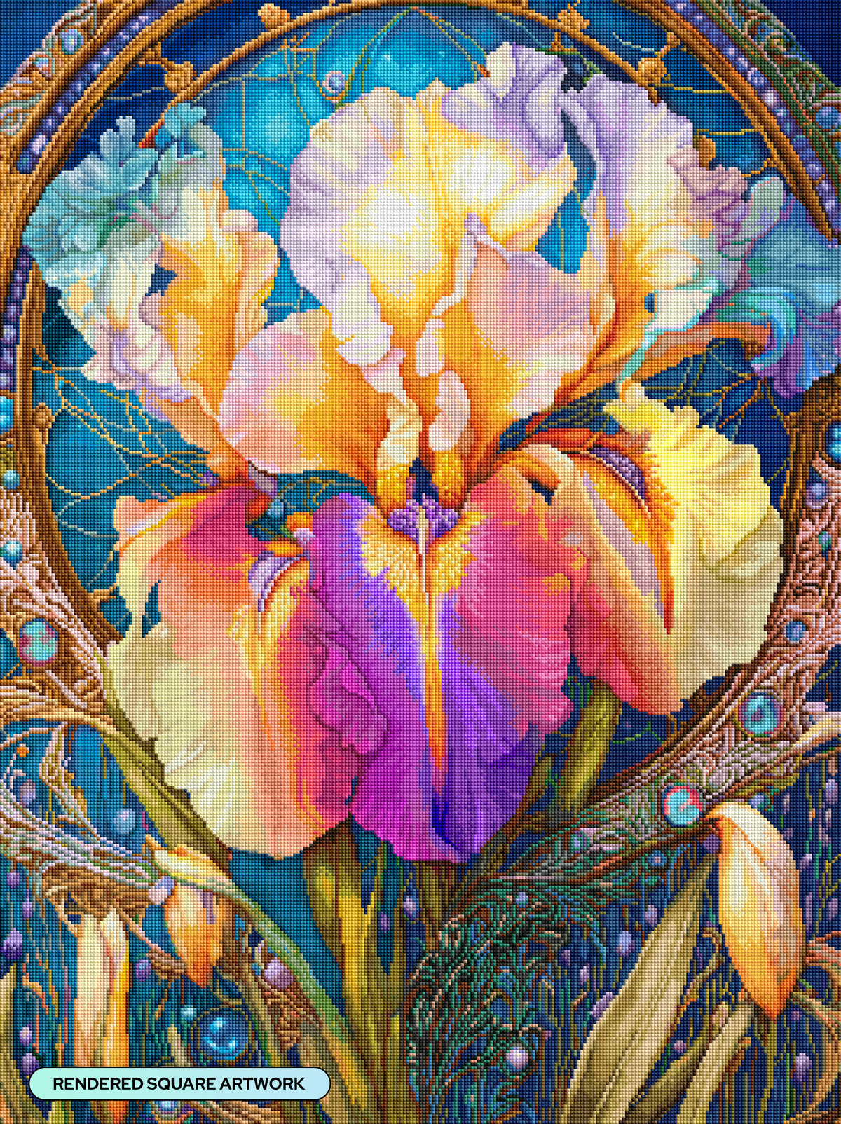 Diamond Painting Majestic Iris 25.6" x 34.3" (65cm x 86.9cm) / Square With 89 Colors Including 3 ABs and 4 Fairy Dust Diamonds / 91,089