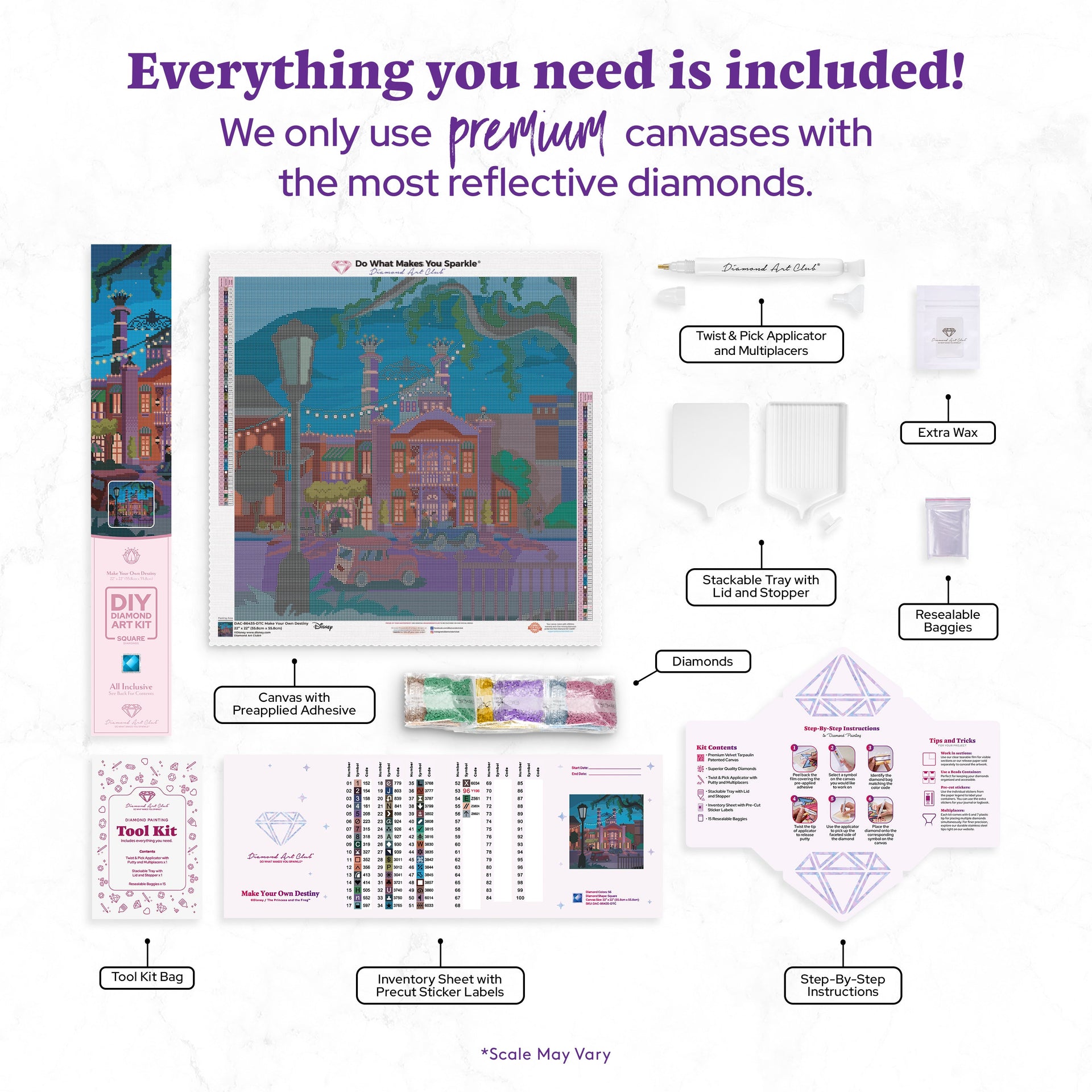 Diamond Painting Make Your Own Destiny 22" x 22" (55.8cm x 55.8cm) / Square with 56 Colors including 1 Special Diamond and 3 Fairy Dust Diamonds / 50,176